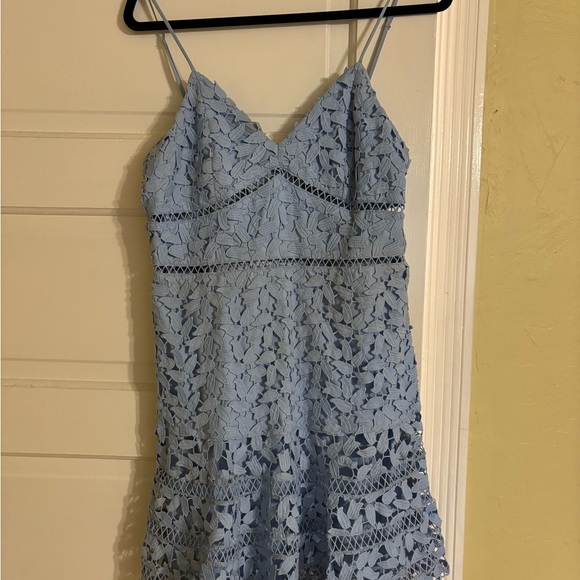 Elegant Light Blue Lace Dress - Picture 2 of 4